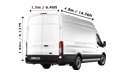 Extra Large Van for a move in London - Back View Dimension Thumbnail