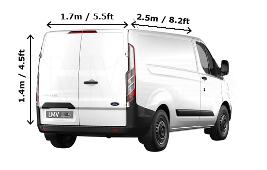 Medium Van for a move in London - Back View Dimension