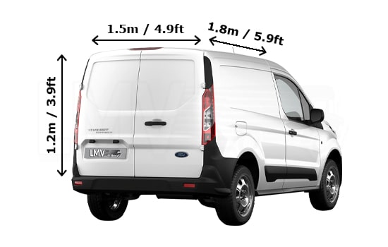 Small Van for a move in London - Back View Dimension